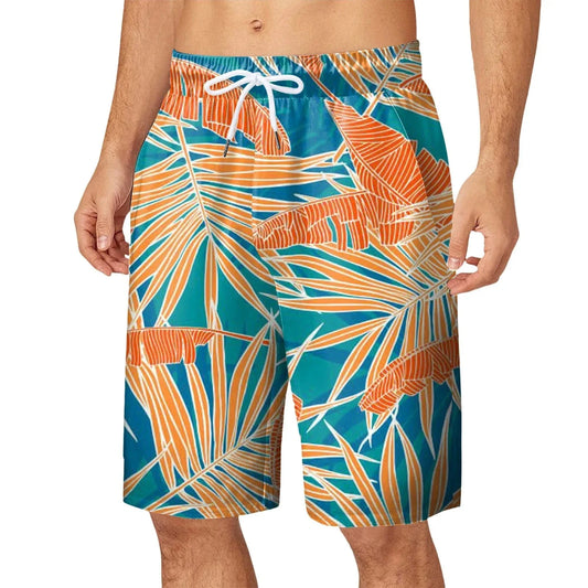 GarbPlanet Hawaii Vacation Beach Shorts For Men 3d Printed Flower Casual Short Pants Board Shorts Elastic Bandage Swimsuit Swim Trunks