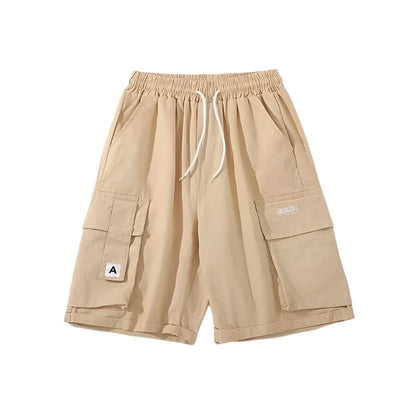 GarbPlanet khaki / L / CHINA Summer Men Cargo Shorts Home Harajuku Streetwear Joggers Hip Hop Multi-Pocket Bermuda Masculina