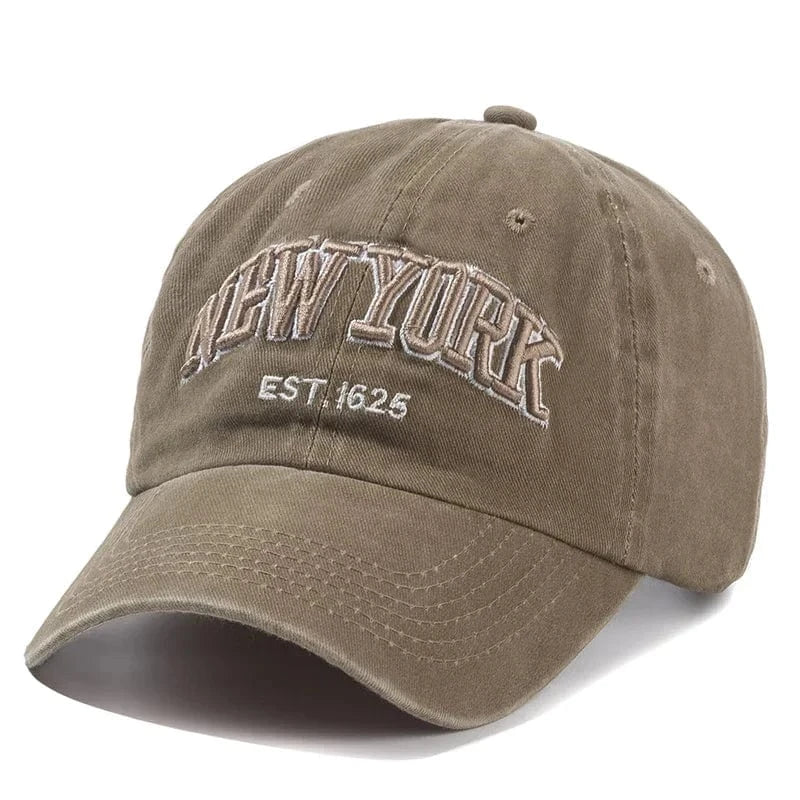 GarbPlanet Khaki New York Logo Cotton Baseball Cap