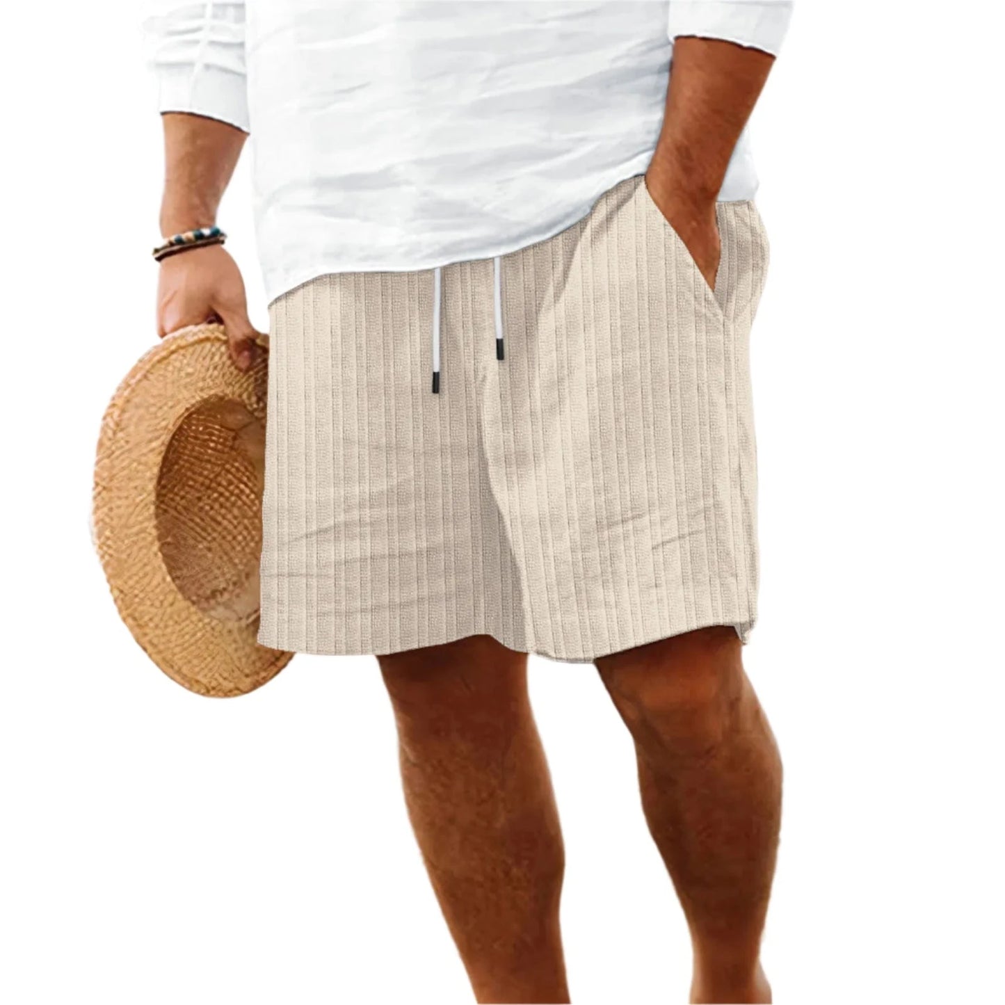 GarbPlanet Khaki / S Men's Summer Casual Shorts