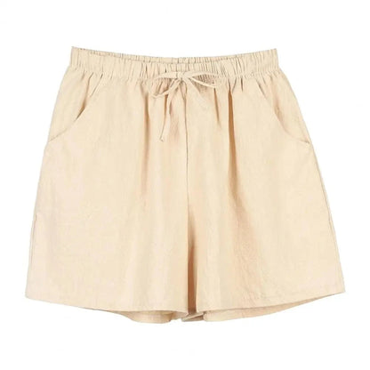 GarbPlanet Khaki / S Women's High Waist Drawstring Shorts