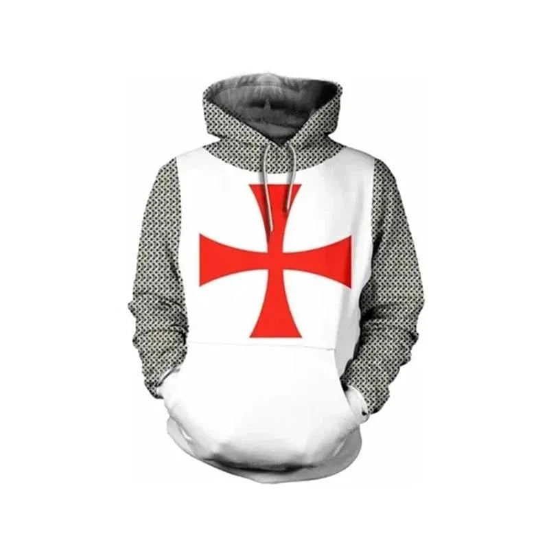 GarbPlanet Knight Templar Mens Hoodie Sweatshirt 3d Printed Men Women Casual Hooded Sweatshirts Pullover Hip Hop Harajuku Streetwear Tops