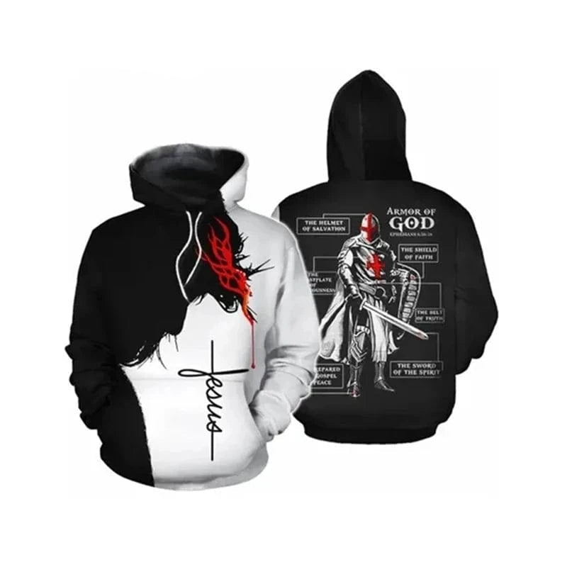 GarbPlanet Knight Templar Mens Hoodie Sweatshirt 3d Printed Men Women Casual Hooded Sweatshirts Pullover Hip Hop Harajuku Streetwear Tops