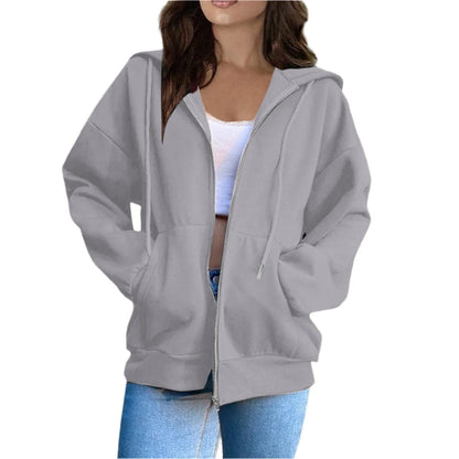 GarbPlanet Light Gray / S Women's Versatile Hooded Top