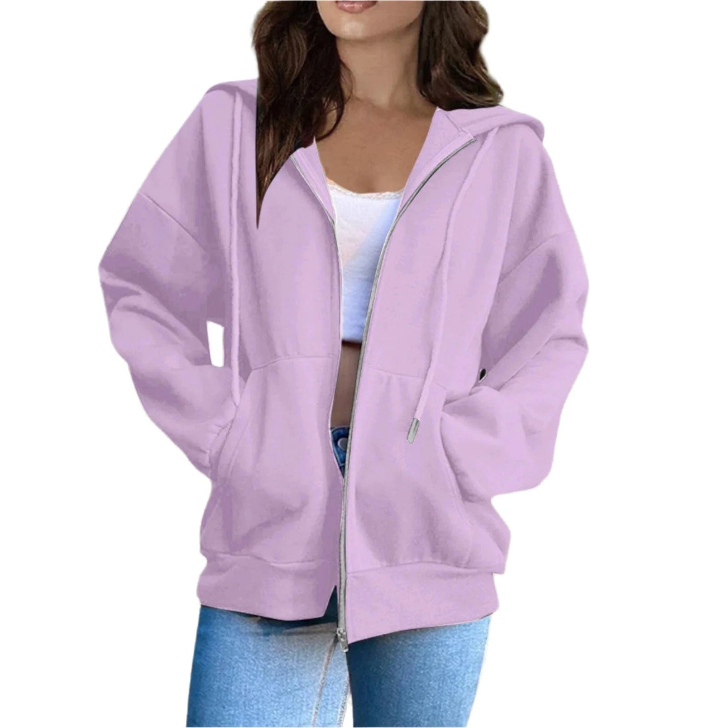 GarbPlanet Light Purple / S Women's Versatile Hooded Top