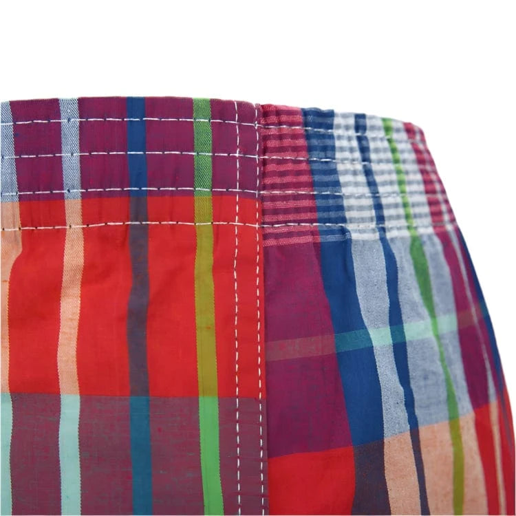 GarbPlanet Men's 3 Pack Plaid Cotton Boxershorts