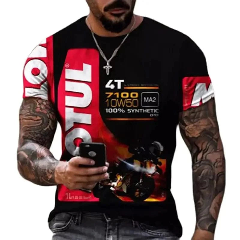 GarbPlanet Men's Casual Motorcycle Trend T-Shirt