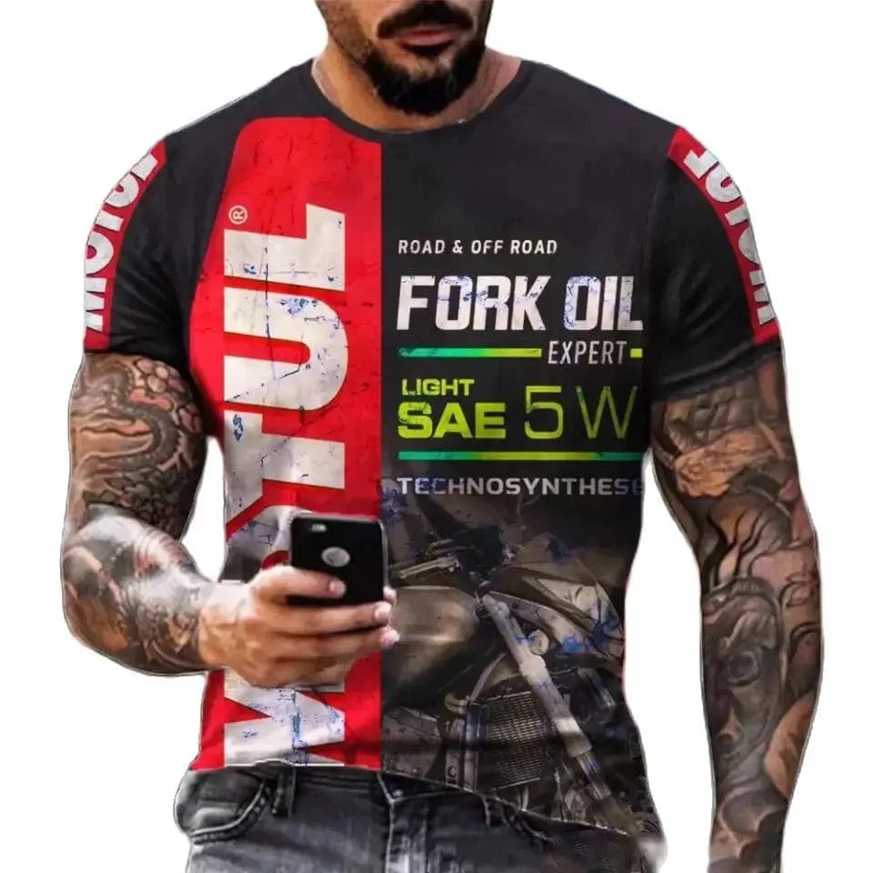 GarbPlanet Men's Casual Motorcycle Trend T-Shirt