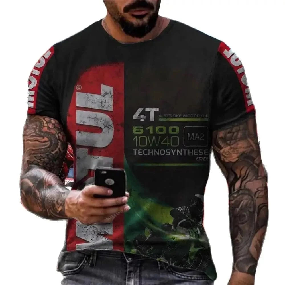 GarbPlanet Men's Casual Motorcycle Trend T-Shirt