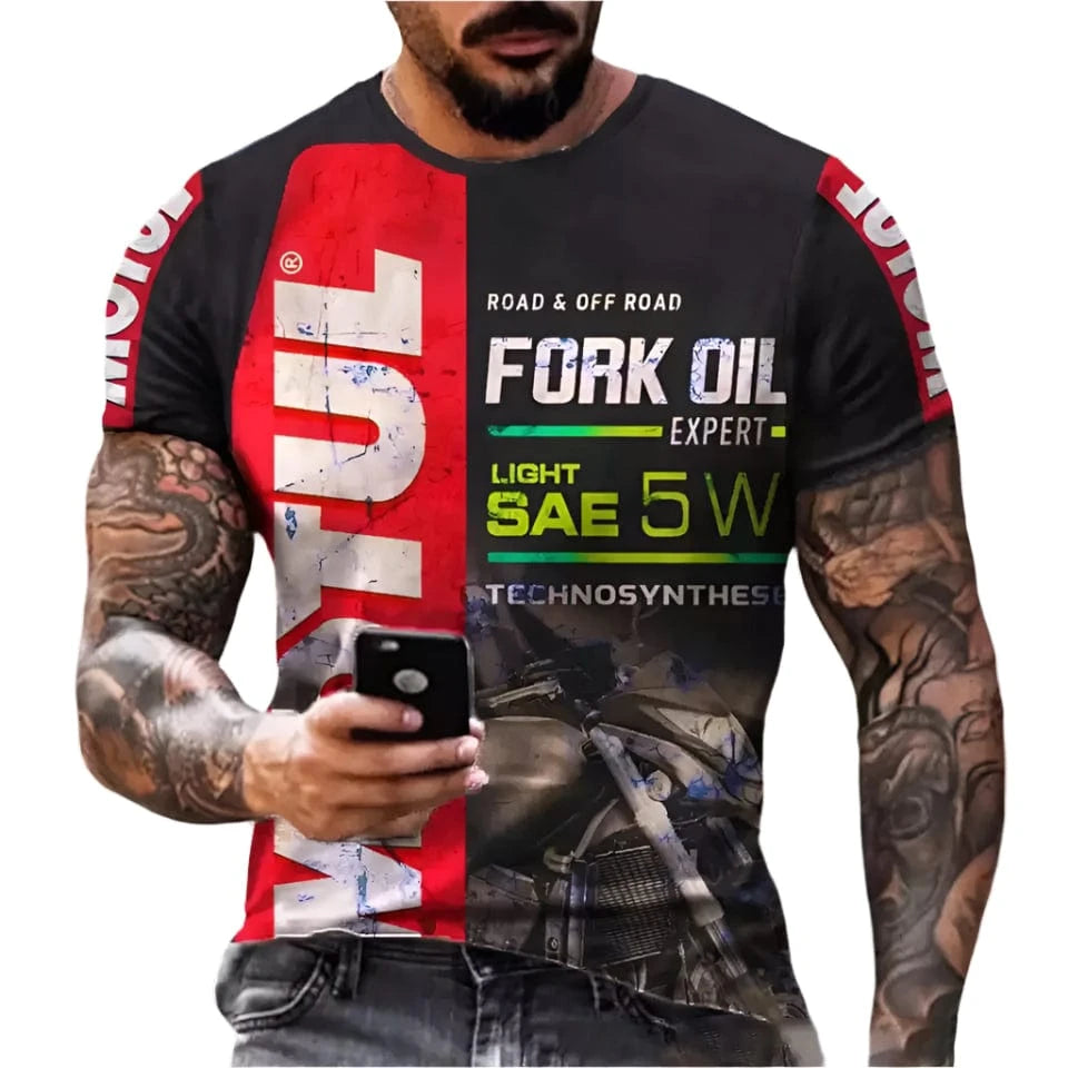 GarbPlanet Men's Casual Motorcycle Trend T-Shirt