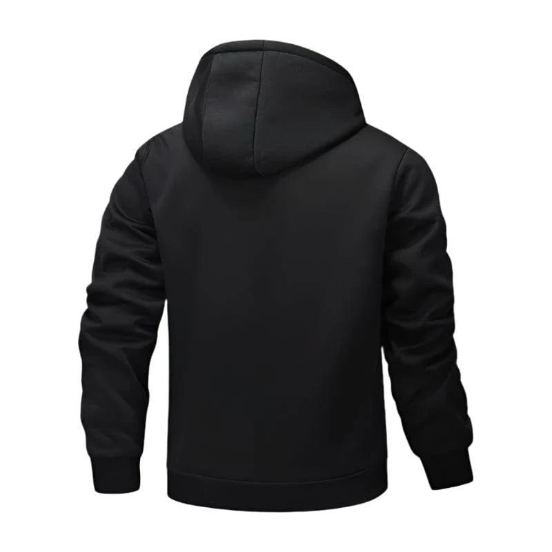 GarbPlanet Men's Fleece Lined Zip-Up Hoodie