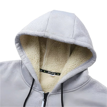 GarbPlanet Men's Fleece Lined Zip-Up Hoodie