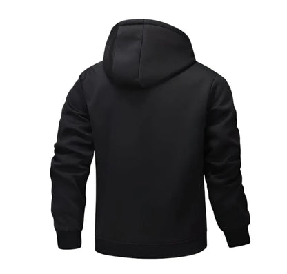 GarbPlanet Men's Fleece Lined Zip-Up Hoodie