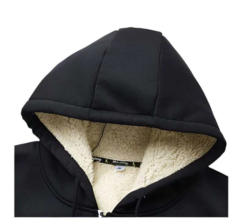 GarbPlanet Men's Fleece Lined Zip-Up Hoodie