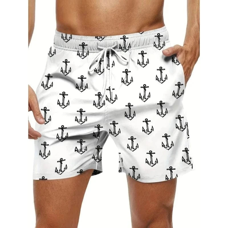 GarbPlanet Men's Nautical-Themed Boardshorts