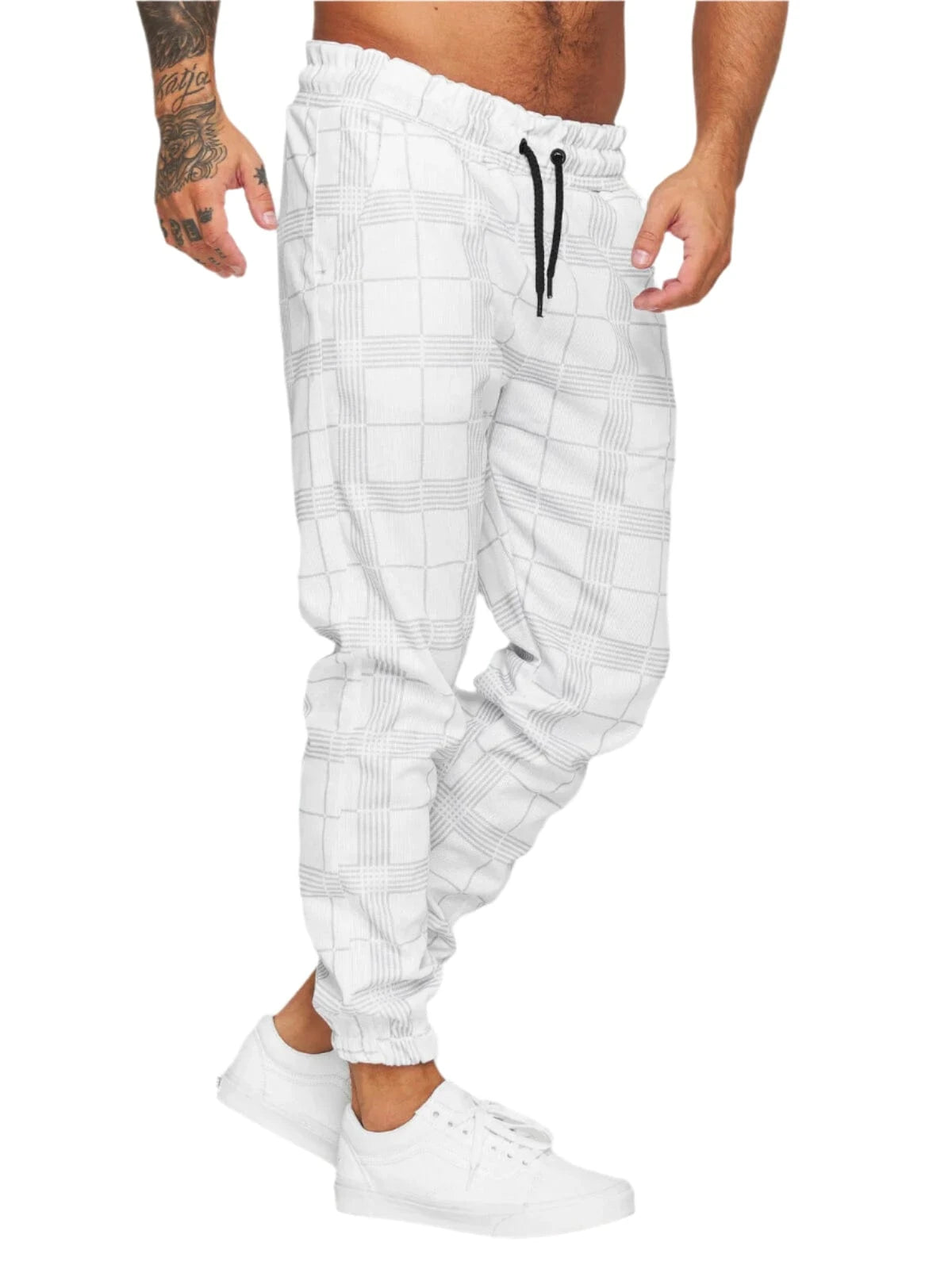 GarbPlanet Men's Plaid Jogging Bottoms