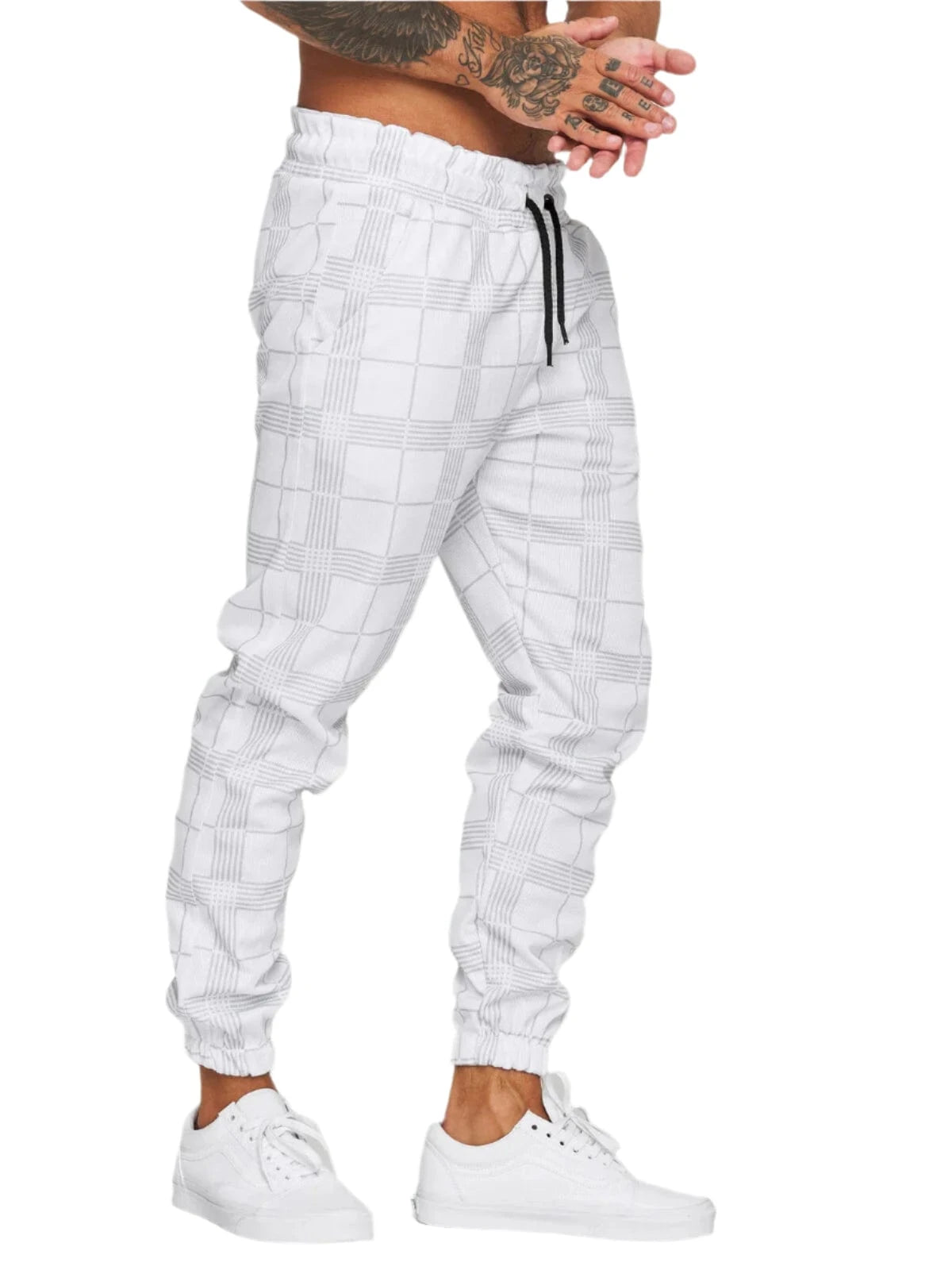 GarbPlanet Men's Plaid Jogging Bottoms