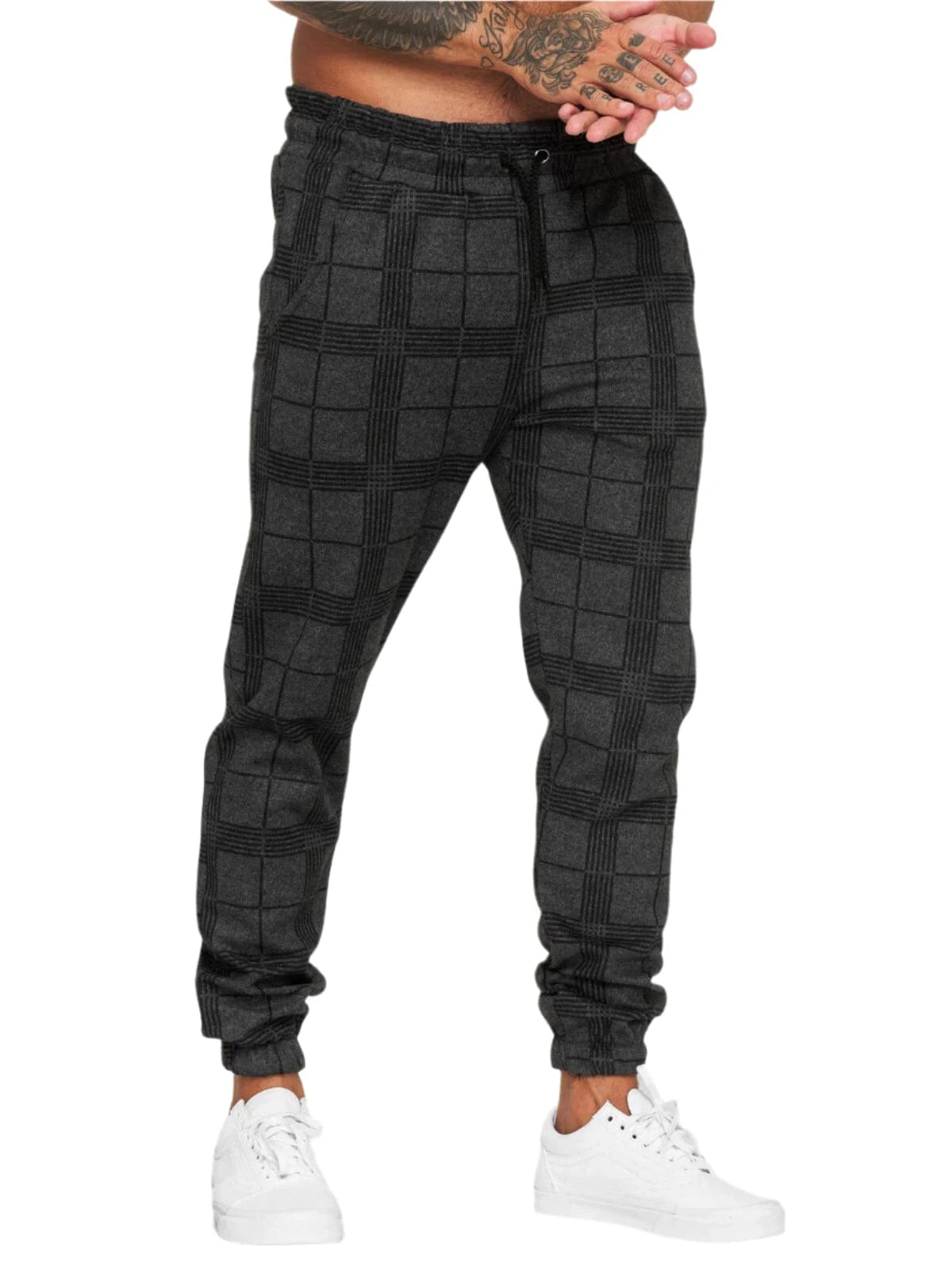 GarbPlanet Men's Plaid Jogging Bottoms