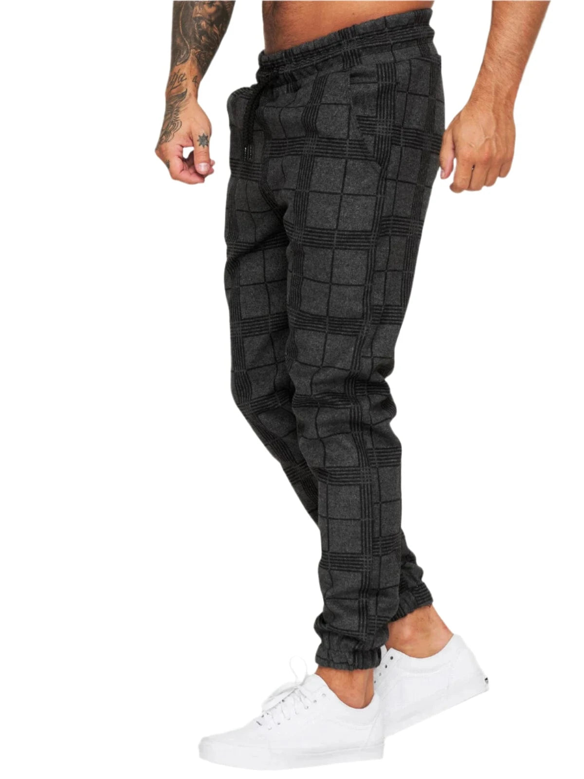 GarbPlanet Men's Plaid Jogging Bottoms