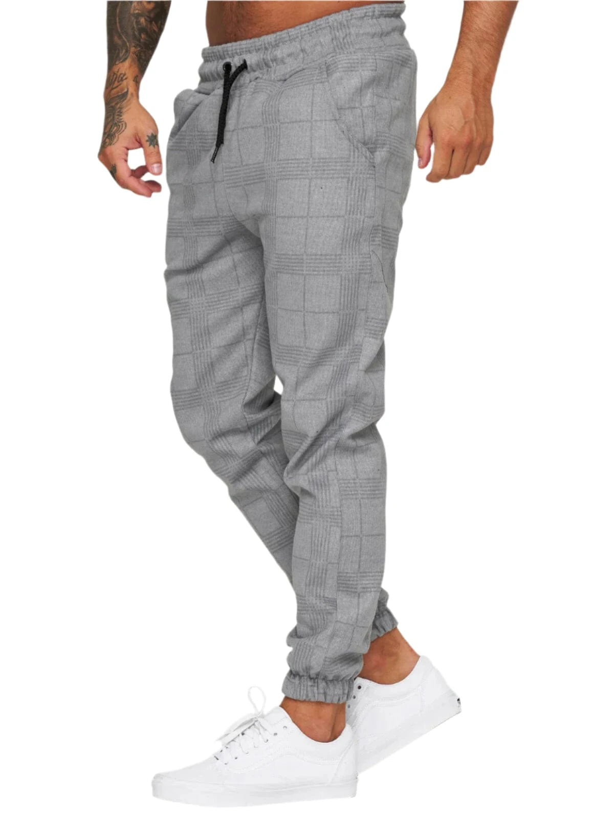 GarbPlanet Men's Plaid Jogging Bottoms