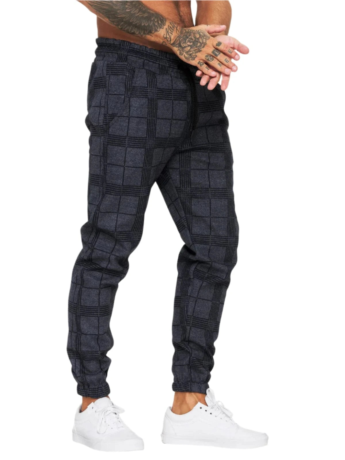 GarbPlanet Men's Plaid Jogging Bottoms