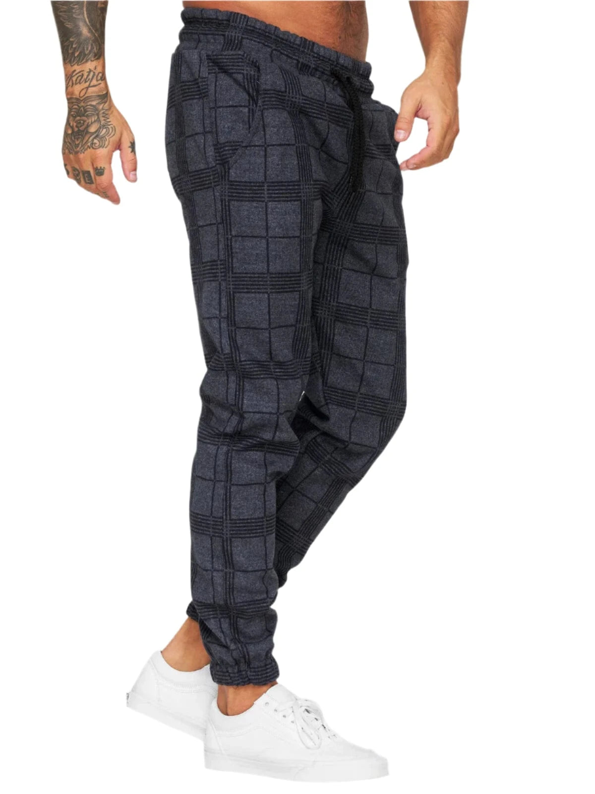 GarbPlanet Men's Plaid Jogging Bottoms