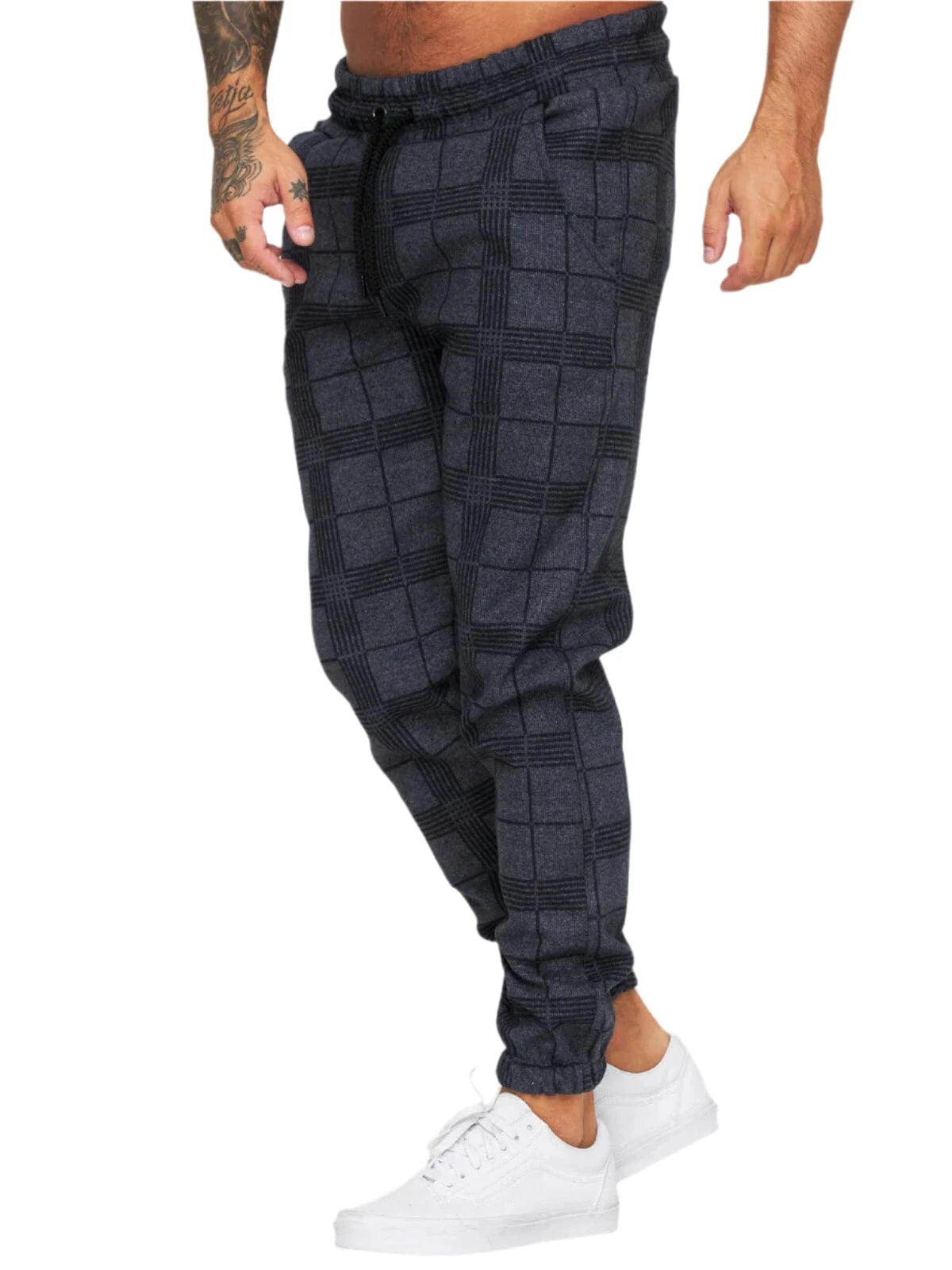 GarbPlanet Men's Plaid Jogging Bottoms