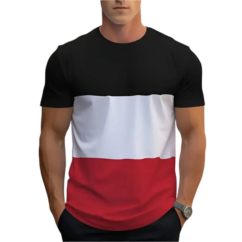 GarbPlanet Men's Round Neck Colour Block T-Shirt