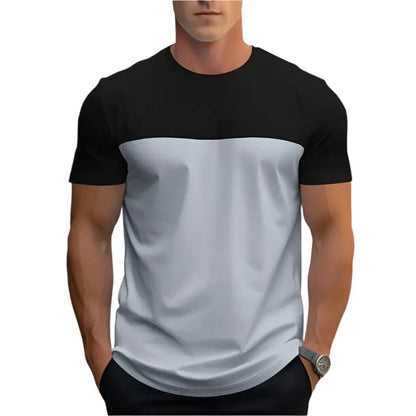 GarbPlanet Men's Round Neck Colour Block T-Shirt