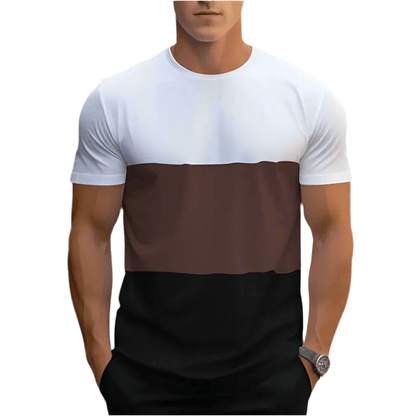 GarbPlanet Men's Round Neck Colour Block T-Shirt