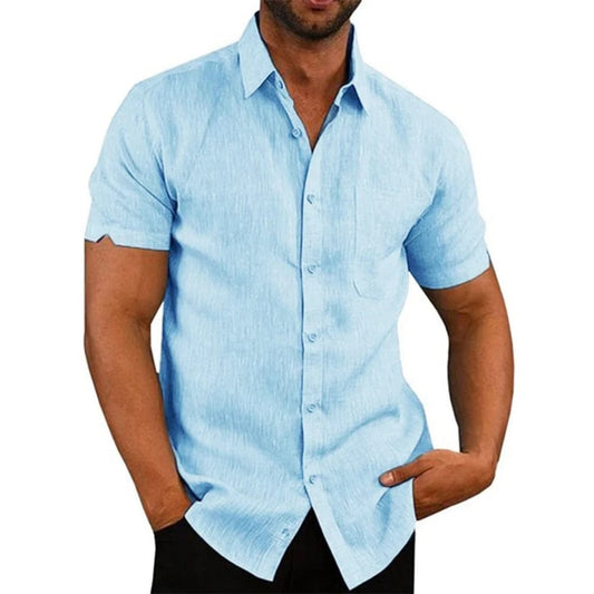 GarbPlanet Men's Short-Sleeved Summer Shirt