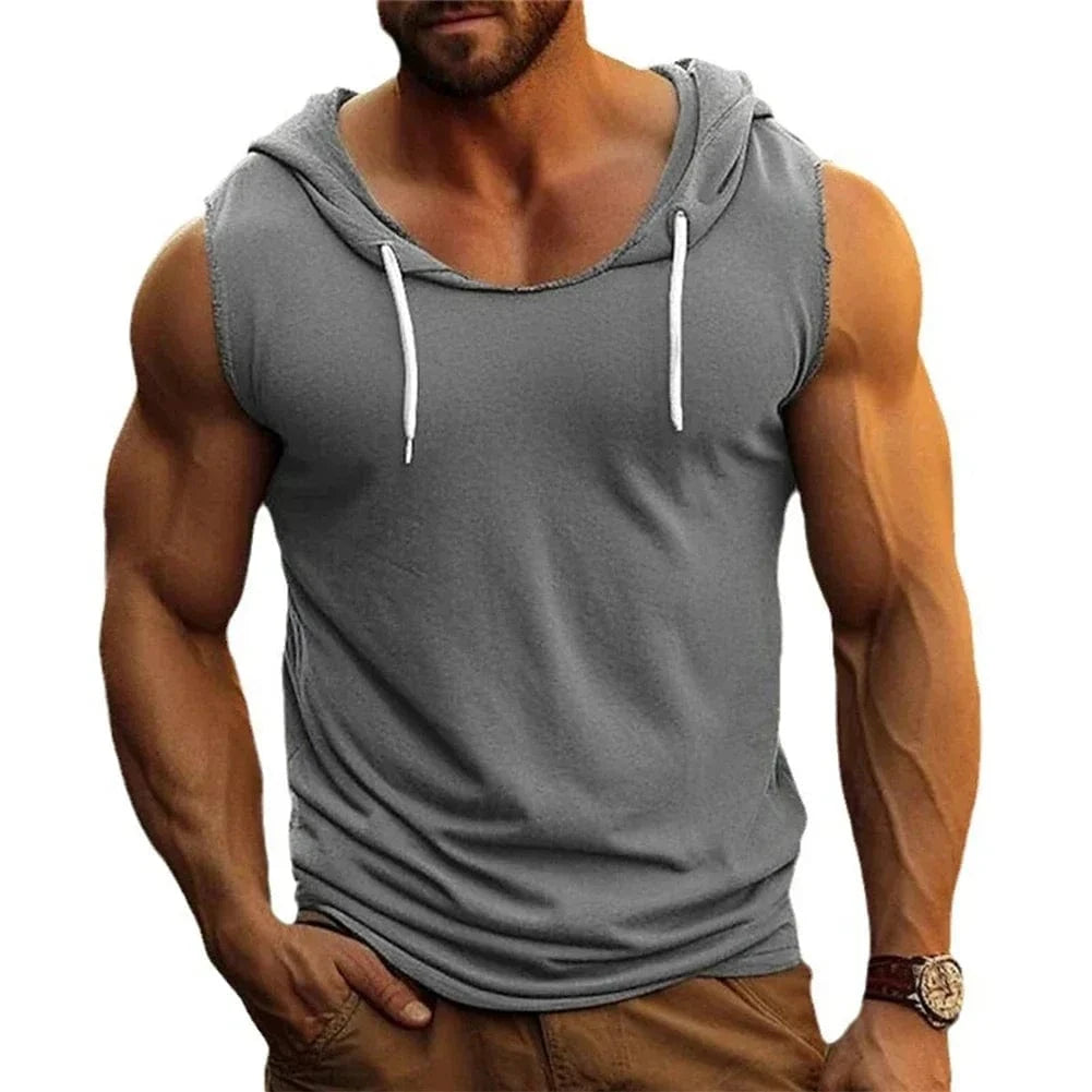 GarbPlanet Men's Sleeveless Gym Hoodie