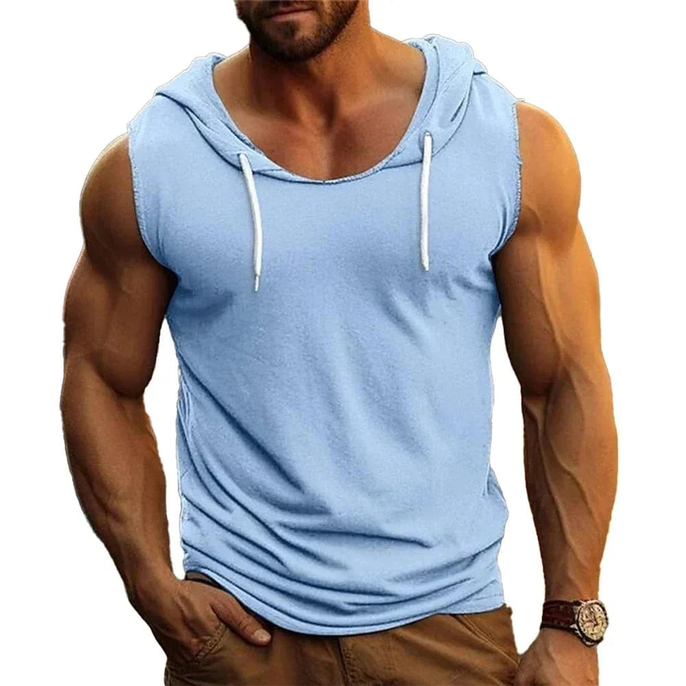 GarbPlanet Men's Sleeveless Gym Hoodie