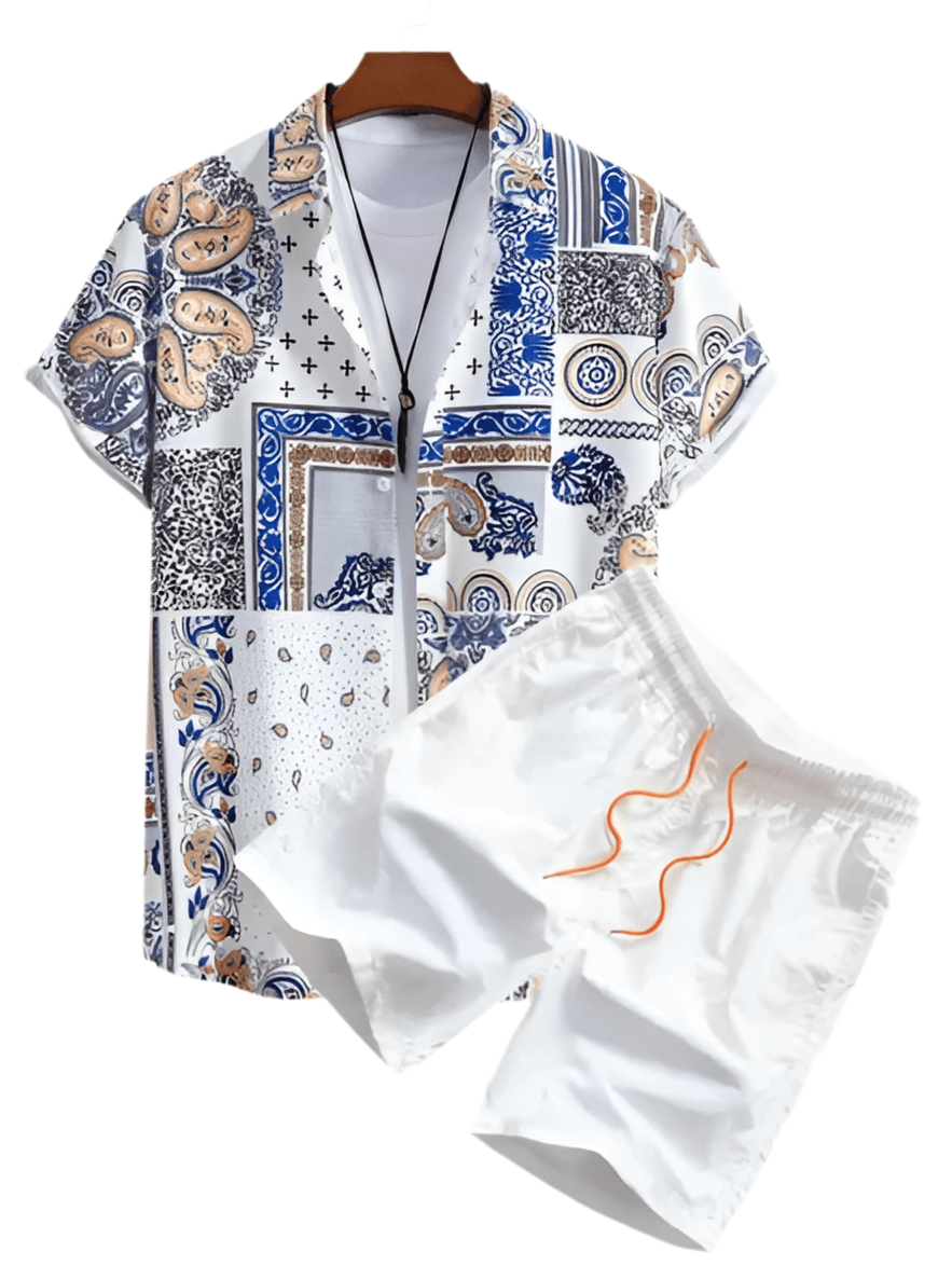 GarbPlanet Men's Summer Shirt And Shorts Set