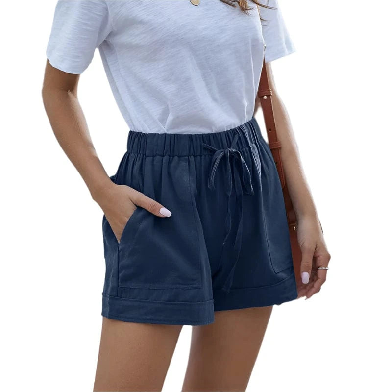 GarbPlanet Navy blue / S Women's Wide-Legged Stylish Shorts