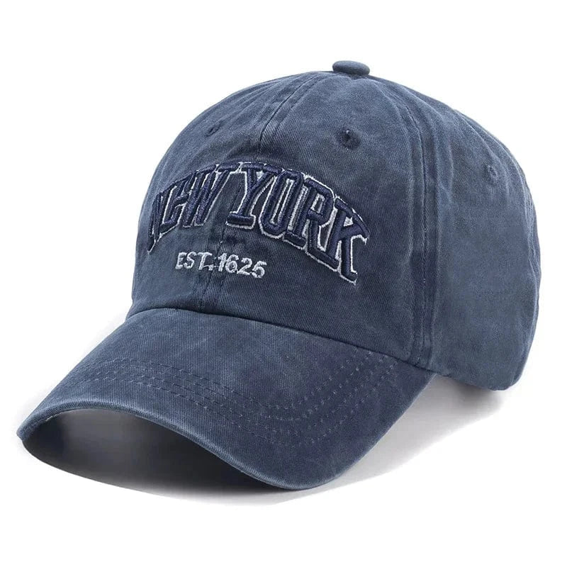 GarbPlanet Navy New York Logo Cotton Baseball Cap