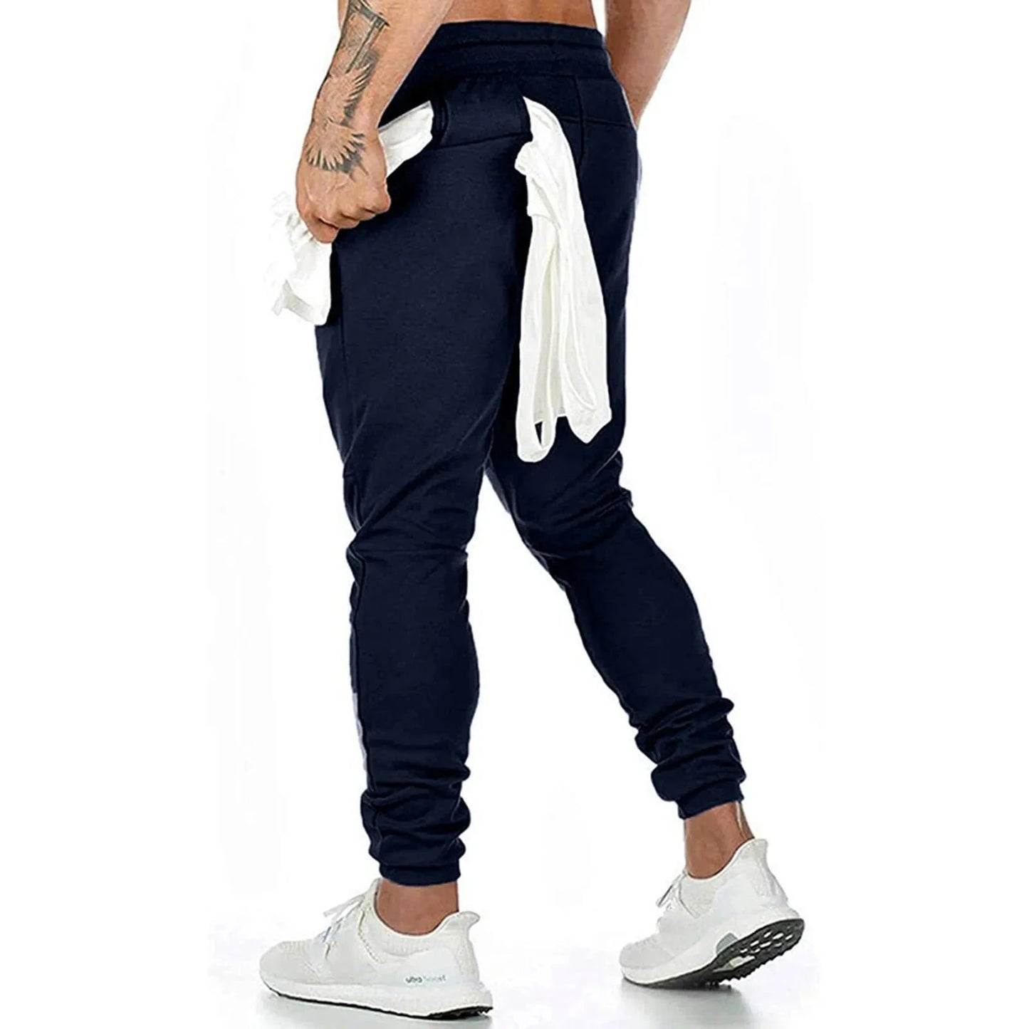 GarbPlanet Navy / S Men's Gym Workout Running Athletic Joggers