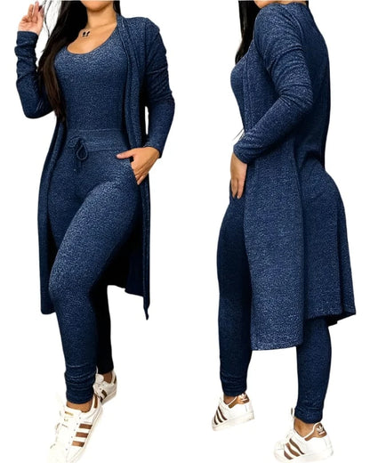 GarbPlanet Navy / S Women’s 2-Piece Jumpsuit Set