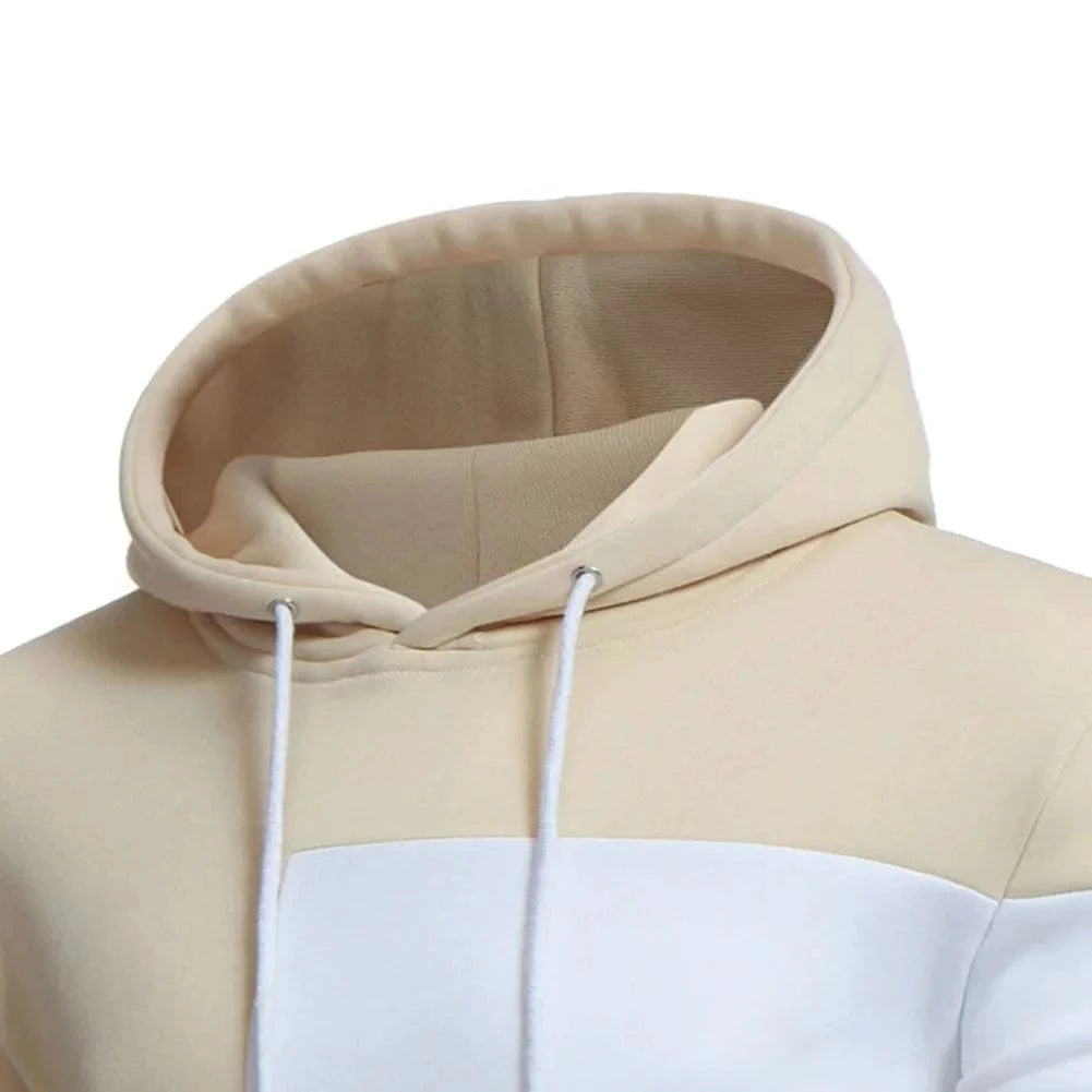 GarbPlanet New autumn and winter men's fashionable color blocking hoodie men's color blocking hoodie