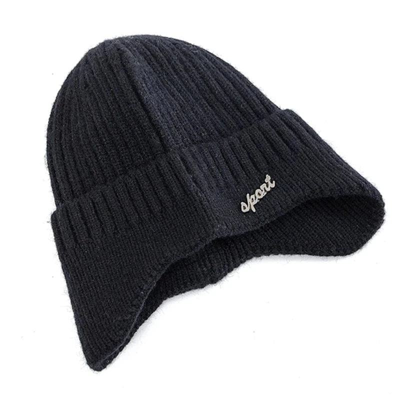 GarbPlanet New Unisex Winter Hat Fashion Plain Knitted Hats For Men & Women Ski Beanie Hat Sports Earflap Cap