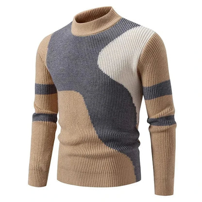 GarbPlanet Nine / S Men's Stylish Geometric Pattern Sweater