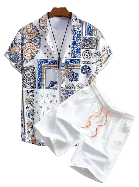 GarbPlanet Nineteen / S Men's Summer Shirt And Shorts Set