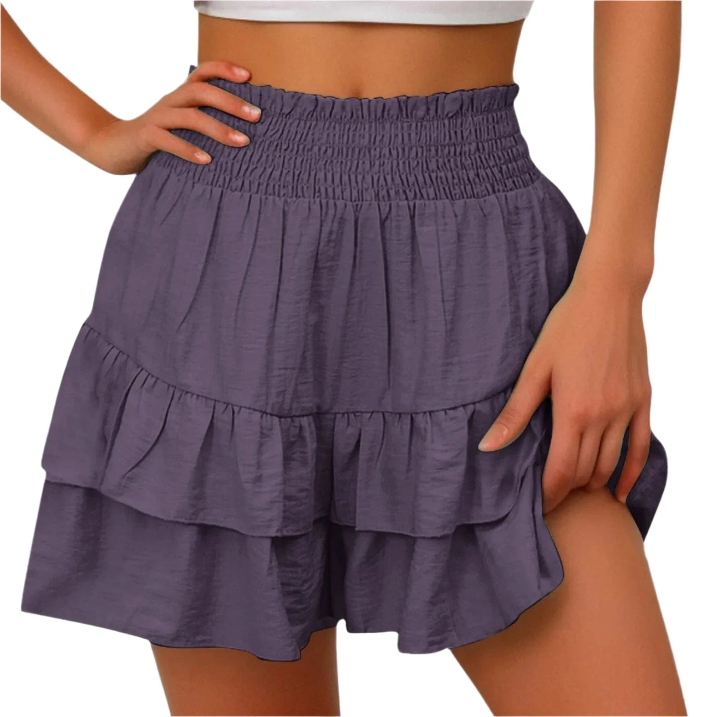 GarbPlanet Purple / S Women's Ruffles Mini Skirt