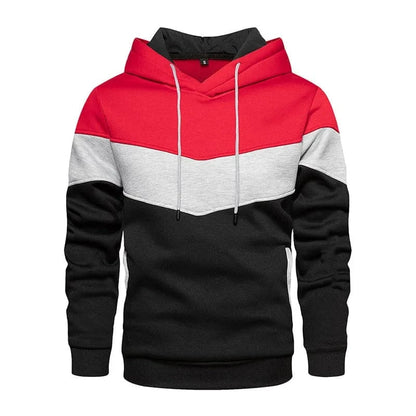 GarbPlanet Red/Grey/Black / S Men's Sportswear Fleece Hoodie