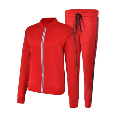 GarbPlanet Red / L Women's Sporty Tracksuit Set