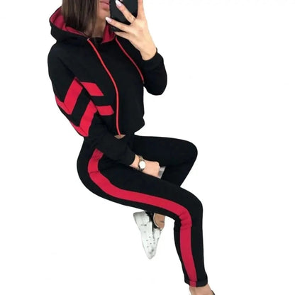 GarbPlanet Red / S Women's Tracksuit/Casual Sportswear Set