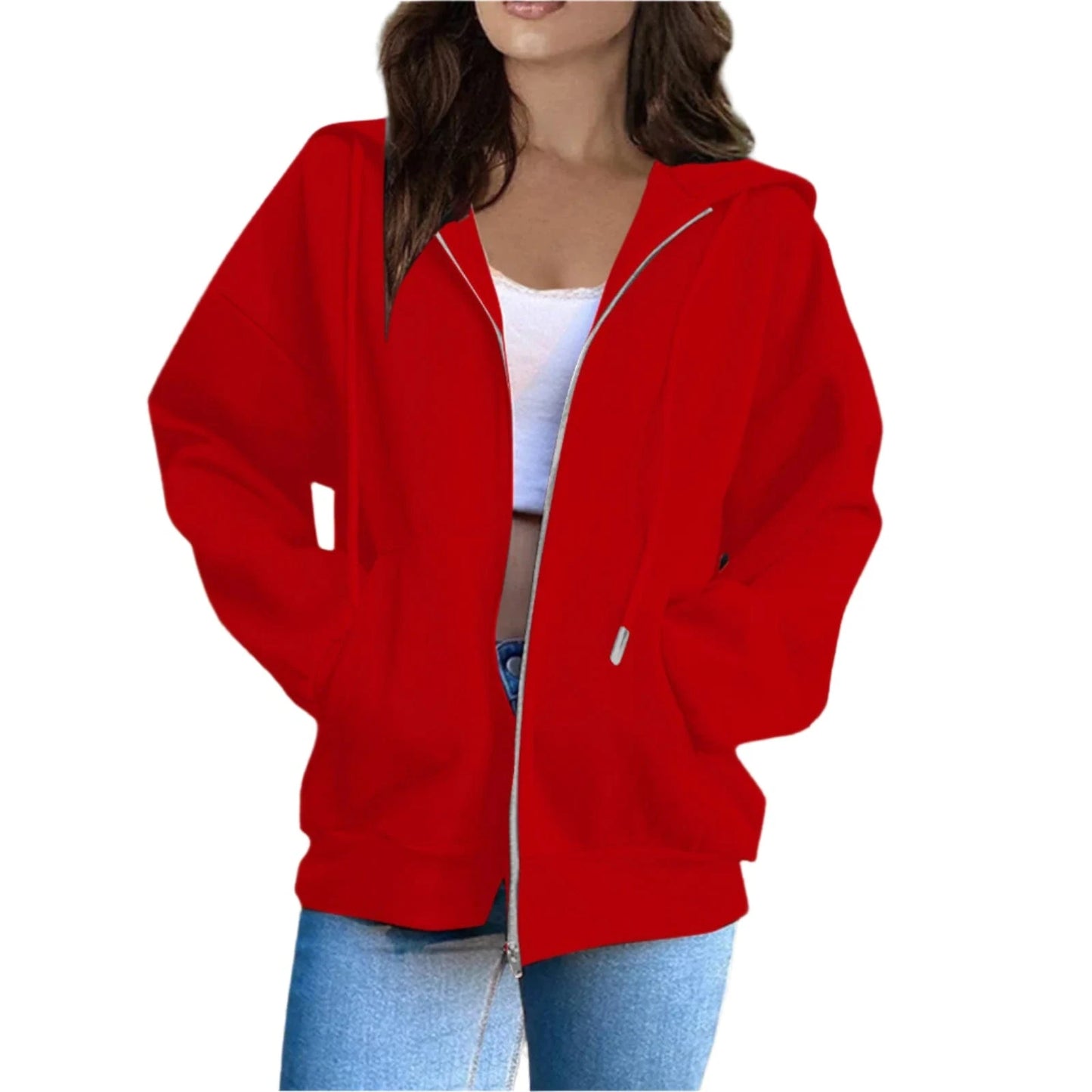 GarbPlanet Red / S Women's Versatile Hooded Top