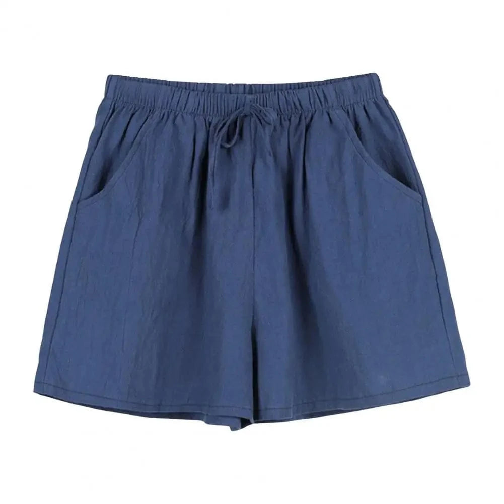 GarbPlanet Royal Blue / S Women's High Waist Drawstring Shorts