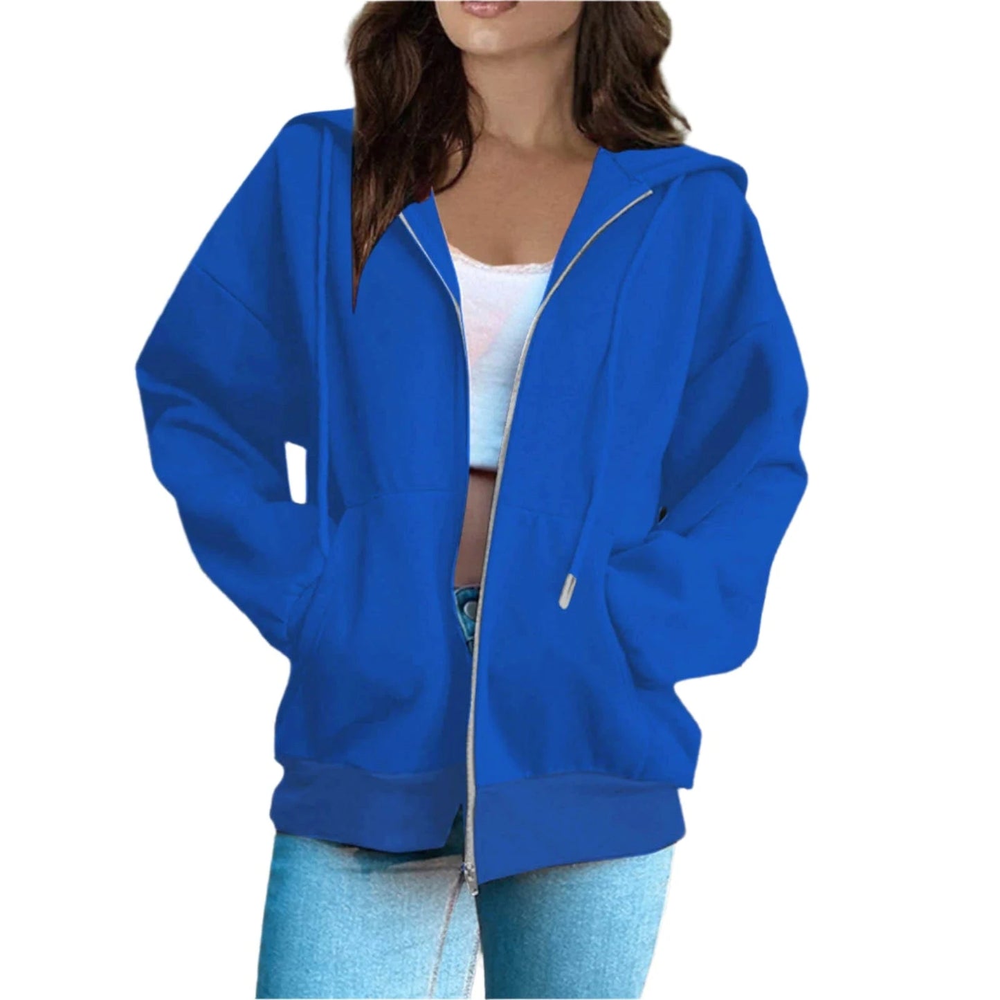 GarbPlanet Royal Blue / S Women's Versatile Hooded Top