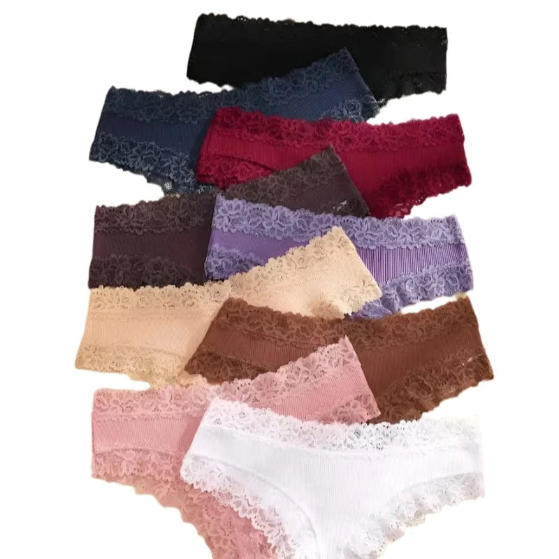 GarbPlanet Set 2 / S Women's 15pc Lace Cotton-Blend Underwear